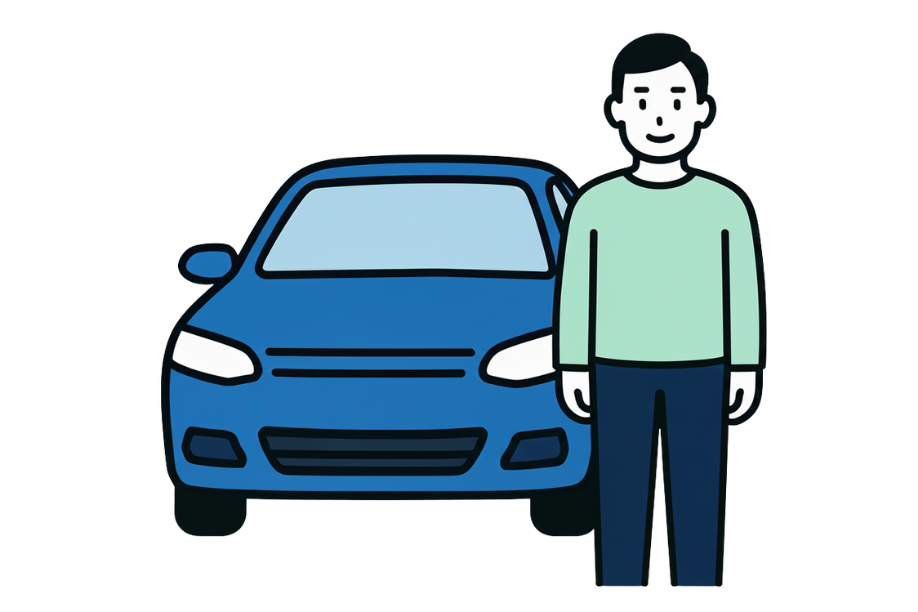 車とユーザーのイラスト