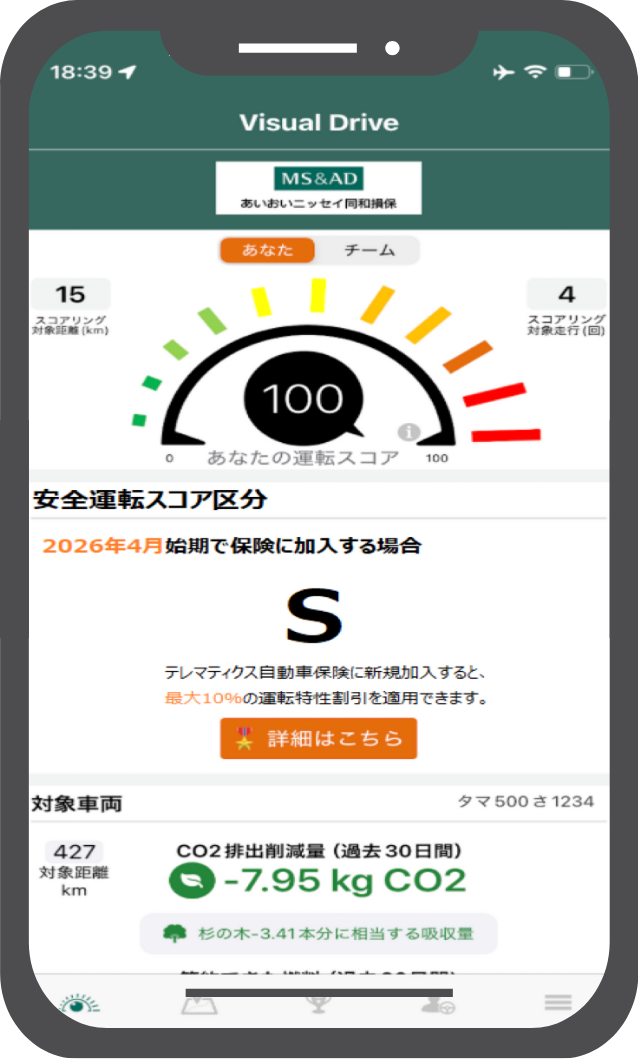 Visual Driveアプリ画面